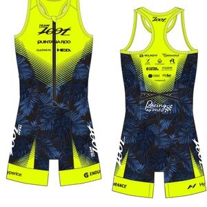 TEAM ZOOT WOMENS LTD TRIATHLON SLEEVELESS FULL ZIP RACESUIT SIZE MEDIUM NAVY NWT